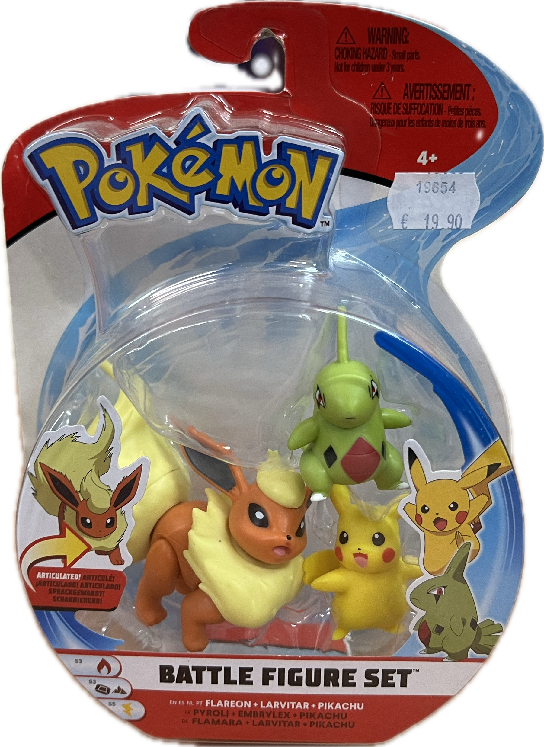 Flamara, Larvitar & Pikachu Figur