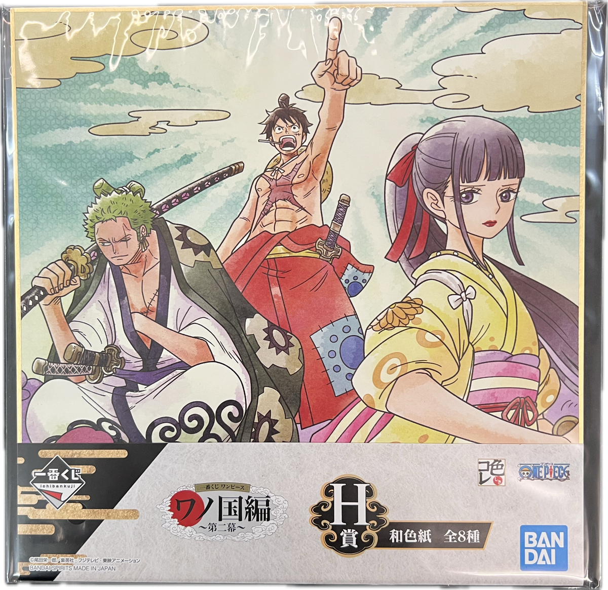 One Piece – Ichiban Kuji Wano Country Arc Shikishi Art Board – Luffy, Zoro & O-Kiku